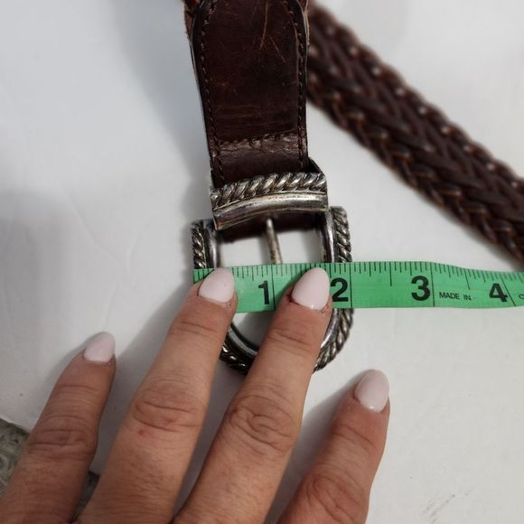 4x$25 Leather braided brown bohemian belt size medium - Picture 10 of 10